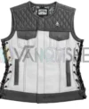 Stegaro American Eagle Motorcycle Leather Vest Grey Color
