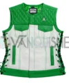 Stegaro American Eagle Motorcycle Leather Vest Green Color