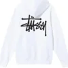 Stussy Basic Hoodie White color Back look