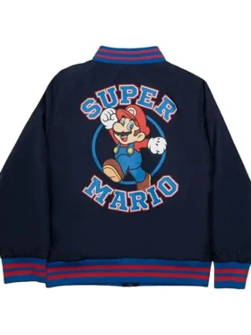 Super Mario Varsity Jacket Style 01 Back Look