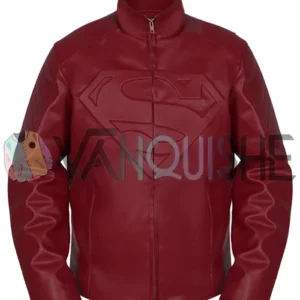 Superman Smallville Maroon Leather Jacket front