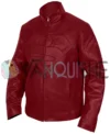 Superman Smallville Maroon Leather Jacket left