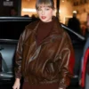 Taylor Swift NYC Brown Leather Jacket