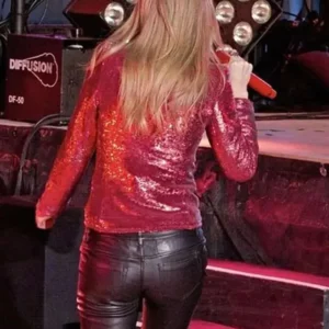 Taylor Swift Red Sequin Jacket Back Look