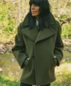 The Celebrity Traitors S01 Claudia Winkleman Green Coat