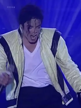 Thriller Michael Jackson White Leather Jacket