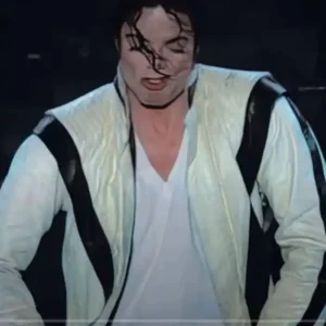 Thriller Michael Jackson White Leather Jacket