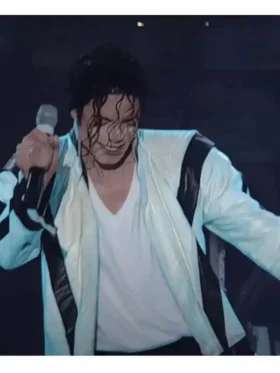 Thriller Michael Jackson White Leather Jacket