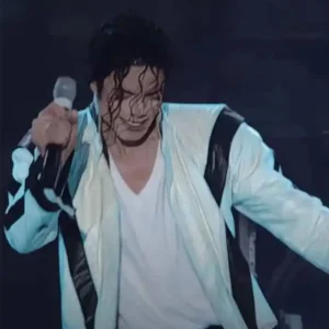 Thriller Michael Jackson White Leather Jacket