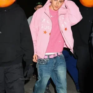 Timothée Chalamet Pink Marty Supreme Jacket