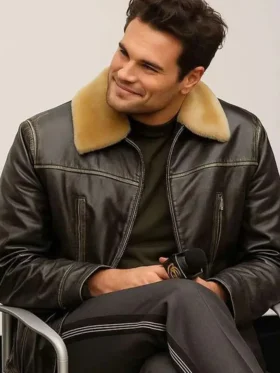 Tom Bateman “Hedda” BAFTA Shearling Leather Coat