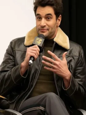 Tom Bateman “Hedda” BAFTA Shearling Leather Coat