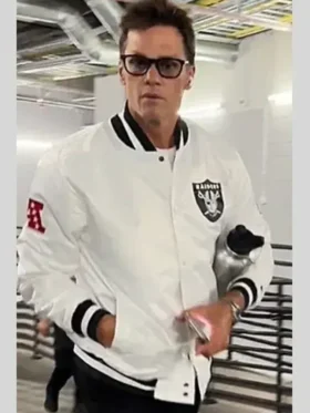 Tom Brady White Raiders Jacket