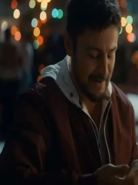 Tyler Hynes Christmas Above the Clouds Bomber Jacket Front Look