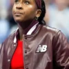 US Open 2025 Coco Gauff Leather Varsity Jacket