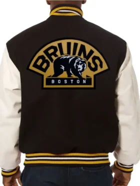 Varsity Boston Bruins Black and Yellow Wool Jacket