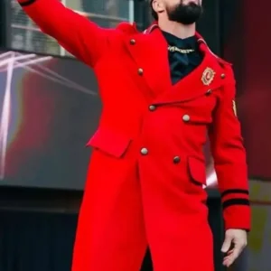 WWE Raw Seth Rollins Red Wool Coat
