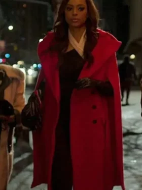 Whitney Run the World S01 Red Coat Front Look