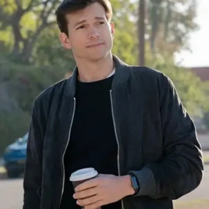 Your Place Or Mine Ashton Kutcher Bomber Jacket Front Look