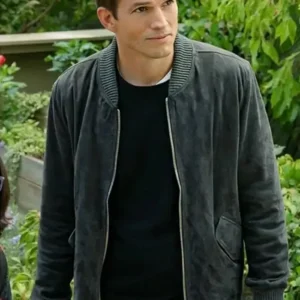 Your Place Or Mine Ashton Kutcher Bomber Jacket Front Look