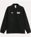 adidas × Oasis Tour Coach Jacket Black Color front look
