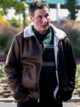 Adam Ferrara NCIS Brown Leather Jacket Front Look