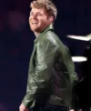 Alex Warren Green Leather Jacket Front Look