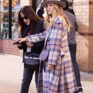 And Just Like That S2 Carrie Bradshaw Plaid Coat Back Look