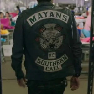 Angel Reyes Mayans M.C Leather Vest Back look