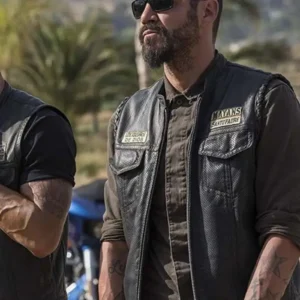 Angel Reyes Mayans M.C Leather Vest Front Look