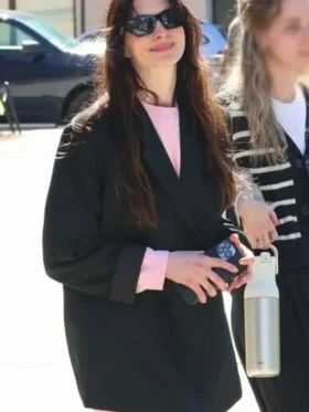 Anne Hathaway Verity 2026 Black Blazer Front Look