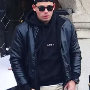 Anthony Ramos The Beauty Black Leather Jacket Front Look