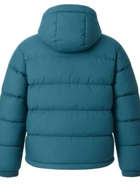 Aubrey Kingsbury Blue Hooded Jacket Back Look