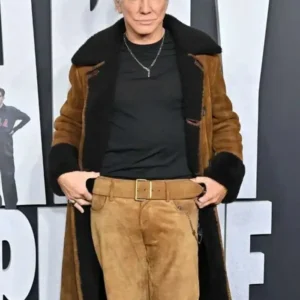 Baz Luhrmann Marty Supreme Movie Premiere Brown Coat Front Look