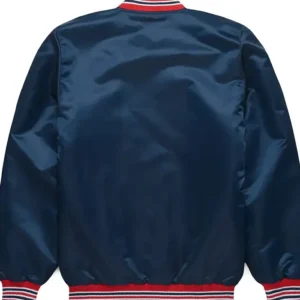 Boston Sox Blue Satin Starter Jacket Back look