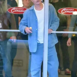 Brad Pitt The Adventures of Cliff Booth Blue Jacket Front Look