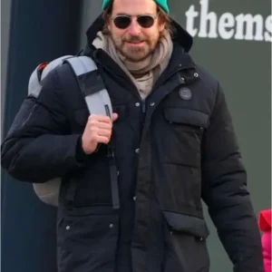 Bradley Cooper Is This Thing On Black Puffer Jacket Front Look