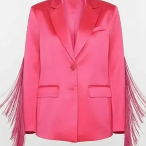 Britnee Kellogg The Road 2025 Pink Fringe Blazer Front Look