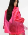 Britnee Kellogg The Road 2025 Pink Fringe Blazer Back look