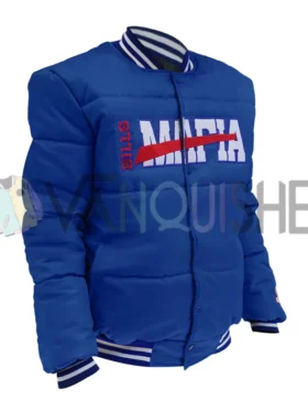 Buffalo Bills Mafia Blue Puffer Jacket Front Look