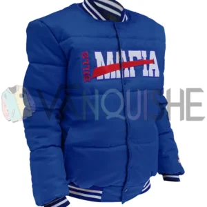 Buffalo Bills Mafia Blue Puffer Jacket Front Look