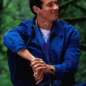 Callum Turner Eternity Blue Cotton Jacket Front Look