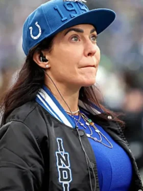 Carlie Irsay-Gordon Indianapolis Colts Bomber Jacket Front look