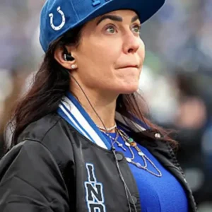 Carlie Irsay-Gordon Indianapolis Colts Bomber Jacket Front look