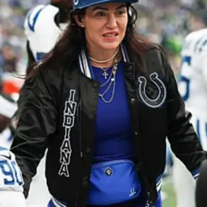 Carlie Irsay-Gordon Indianapolis Colts Bomber Jacket Front look