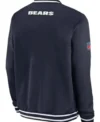 Chicago Bears Navy Blue Sideline Coach Bomber Jacket Front Look