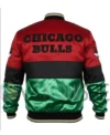 Chicago Bulls 75th Anniversary Color Block Satin Jacket Back Look