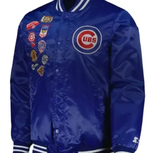 Chicago Cubs Patch Royal Jacket Front Look