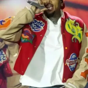 Chris Brown Breezy Bowl XX Varsity Jacket Front Look