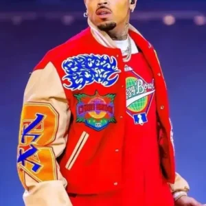 Chris Brown Breezy Bowl XX Varsity Jacket Front Look